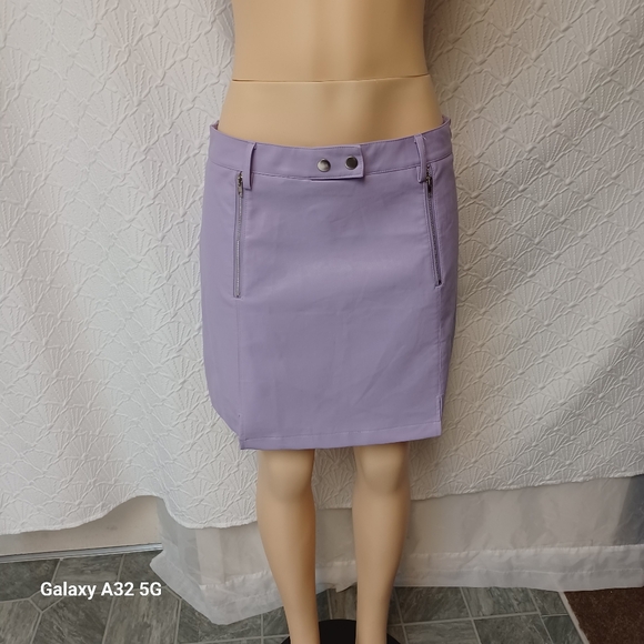 Miami For Francesca.s Size L Purple A-Line Mini Skirt with Slit - Picture 4 of 13